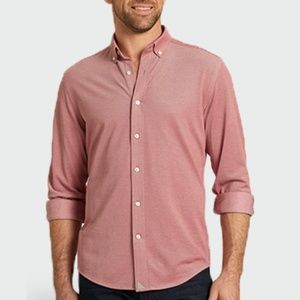 UNTUCKit Men's Pencarrow Slim Button Down CoolMax Shirt Oxford Pattern Large